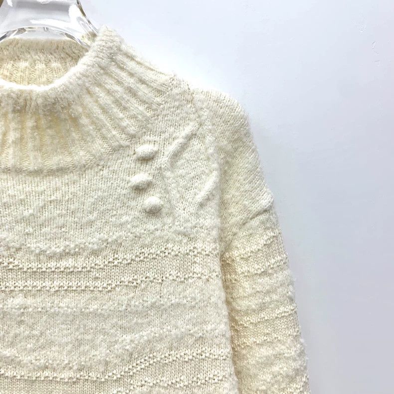 Chanel Chanel Beige Logo Long Sleeve Knit Sweater Size US M / EU 48-50 / 2 - 3 Thumbnail