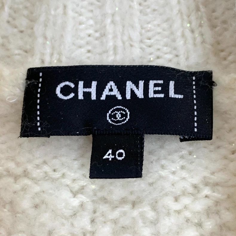 Chanel Chanel Beige Logo Long Sleeve Knit Sweater Size US M / EU 48-50 / 2 - 6 Thumbnail