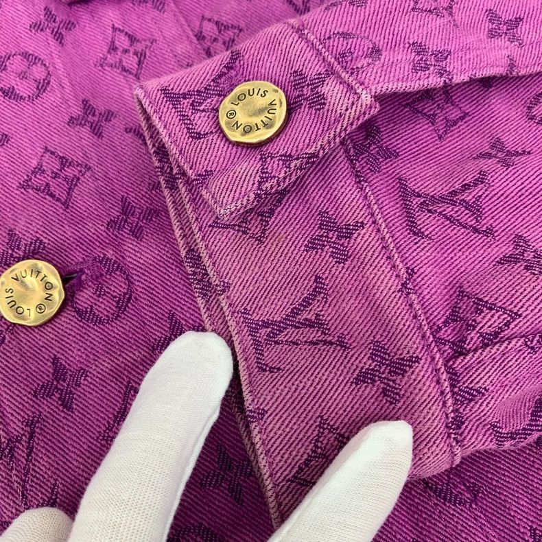Louis Vuitton Louis Vuitton Purple Logo Denim Jacket Size US L / EU 52-54 / 3 - 9 Thumbnail