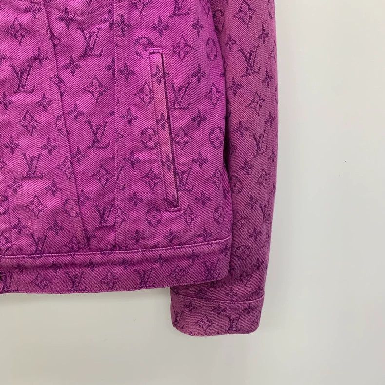 Louis Vuitton Louis Vuitton Purple Logo Denim Jacket Size US L / EU 52-54 / 3 - 4 Thumbnail