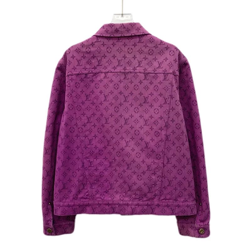 Louis Vuitton Louis Vuitton Purple Logo Denim Jacket Size US L / EU 52-54 / 3 - 2 Thumbnail