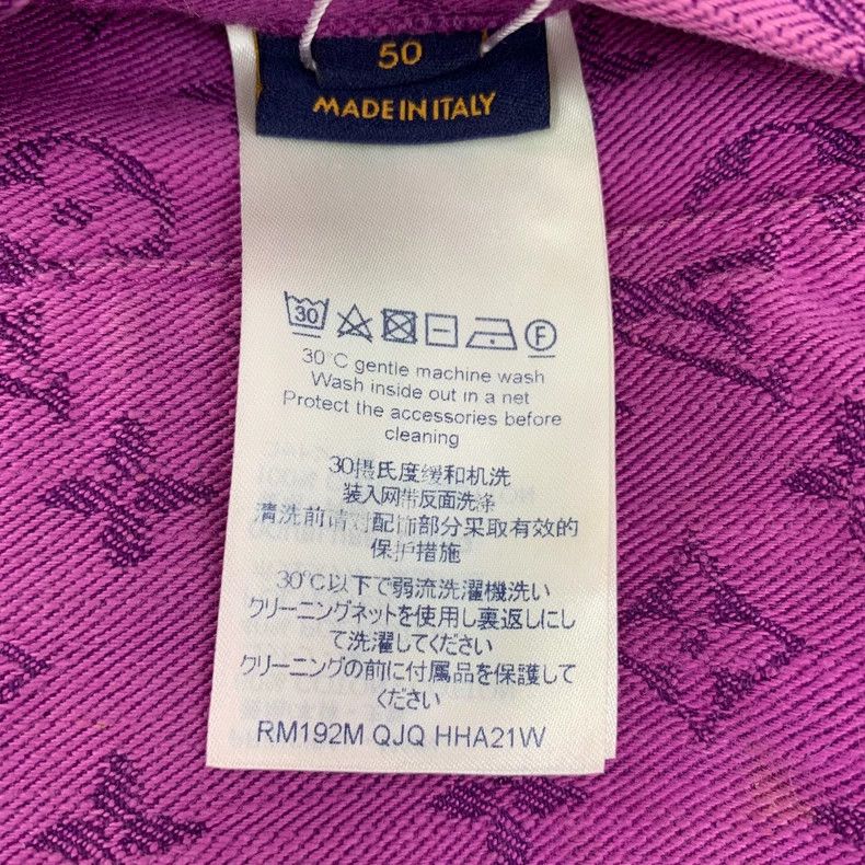 Louis Vuitton Louis Vuitton Purple Logo Denim Jacket Size US L / EU 52-54 / 3 - 6 Thumbnail