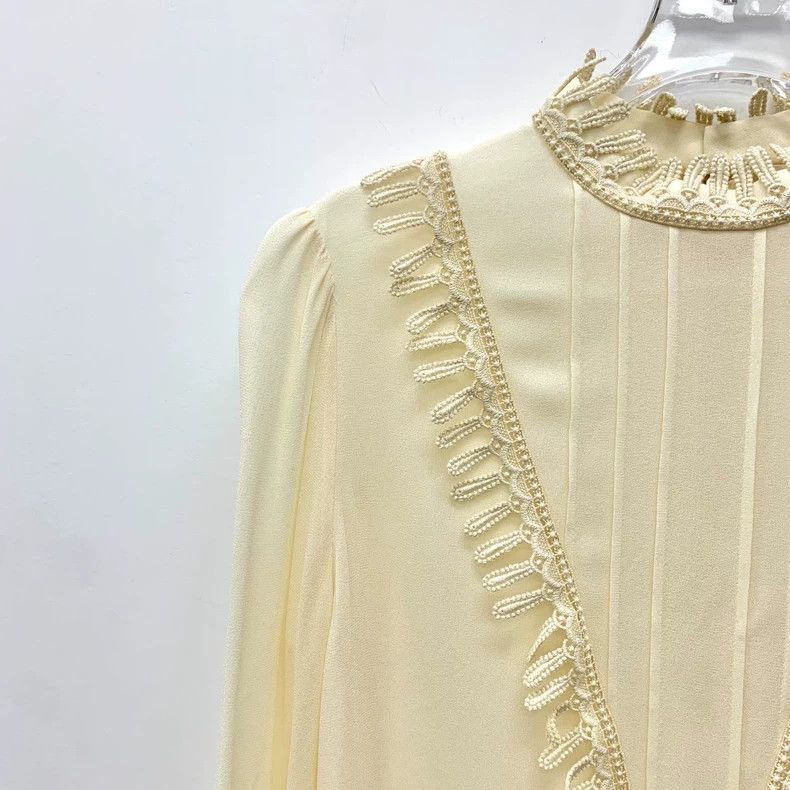 Celine Beige Victorian Long Sleeve Shirt M Size Size US M / EU 48-50 / 2 - 3 Thumbnail