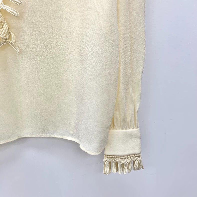 Celine Beige Victorian Long Sleeve Shirt M Size Size US M / EU 48-50 / 2 - 4 Thumbnail