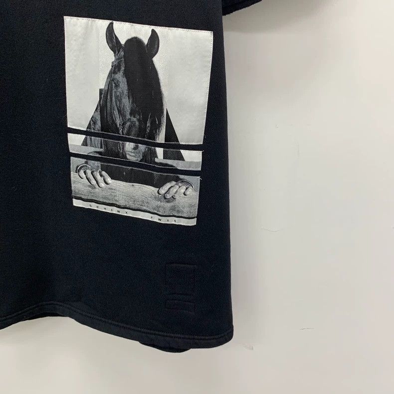 Rick Owens Rick Owens Black Graphic Cotton T-shirt Size US S / EU 44-46 / 1 - 4 Thumbnail