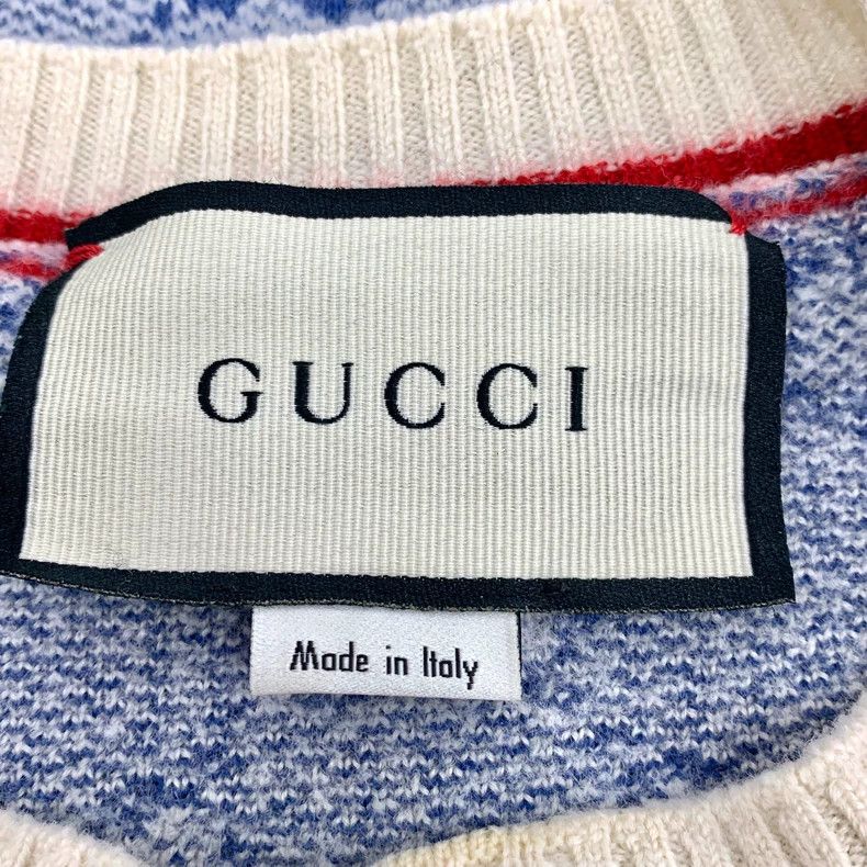Gucci Gucci Blue Logo Knitted Cardigan with Buttons Size US M / EU 48-50 / 2 - 6 Thumbnail