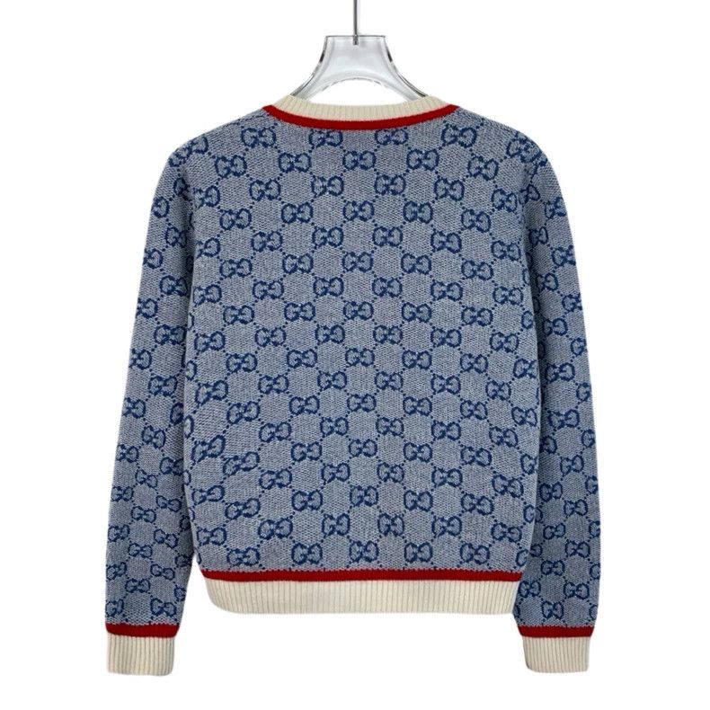Gucci Gucci Blue Logo Knitted Cardigan with Buttons Size US M / EU 48-50 / 2 - 2 Thumbnail