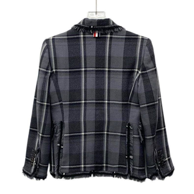 Thom Browne Thom Browne Gray Check Wool Blazer Jacket Size US S / EU 44-46 / 1 - 2 Thumbnail