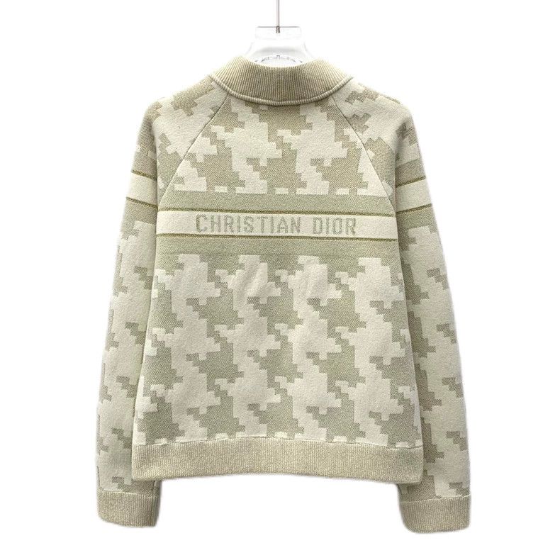 Dior Beige Knit Zip-Up Sweater from Christian Dior Size US XS / EU 42 / 0 - 2 Thumbnail