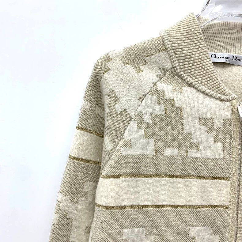 Dior Beige Knit Zip-Up Sweater from Christian Dior Size US XS / EU 42 / 0 - 3 Thumbnail