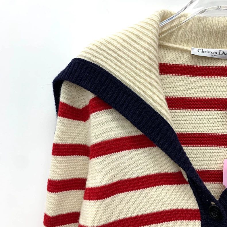 Dior Christian Dior Striped Wool Long Sleeve Cardigan Size US M / EU 48-50 / 2 - 3 Thumbnail