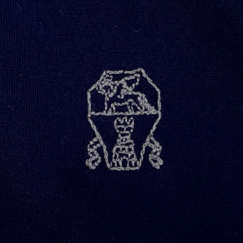 Brunello Cucinelli Brunello Cucinelli Navy Logo Cotton T-shirt Size US S / EU 44-46 / 1 - 5 Thumbnail