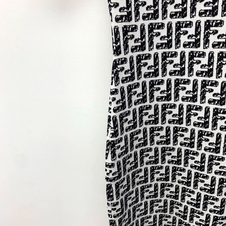 Fendi Fendi Gray Logo Print Cotton Dress Size US 42 / EU 58 - 4 Thumbnail