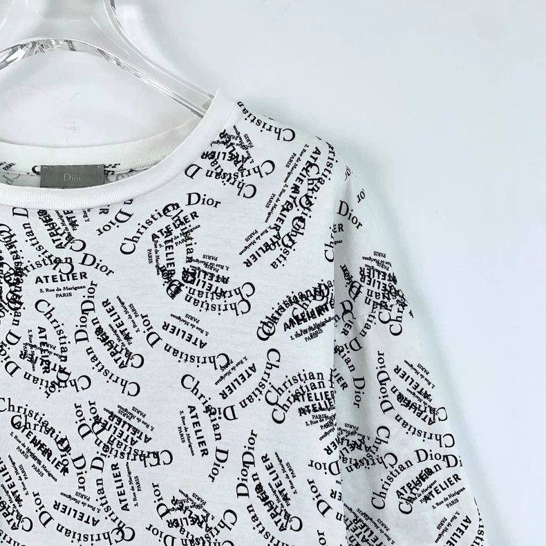 Dior Dior White Logo Print Cotton T-Shirt Size US S / EU 44-46 / 1 - 3 Thumbnail