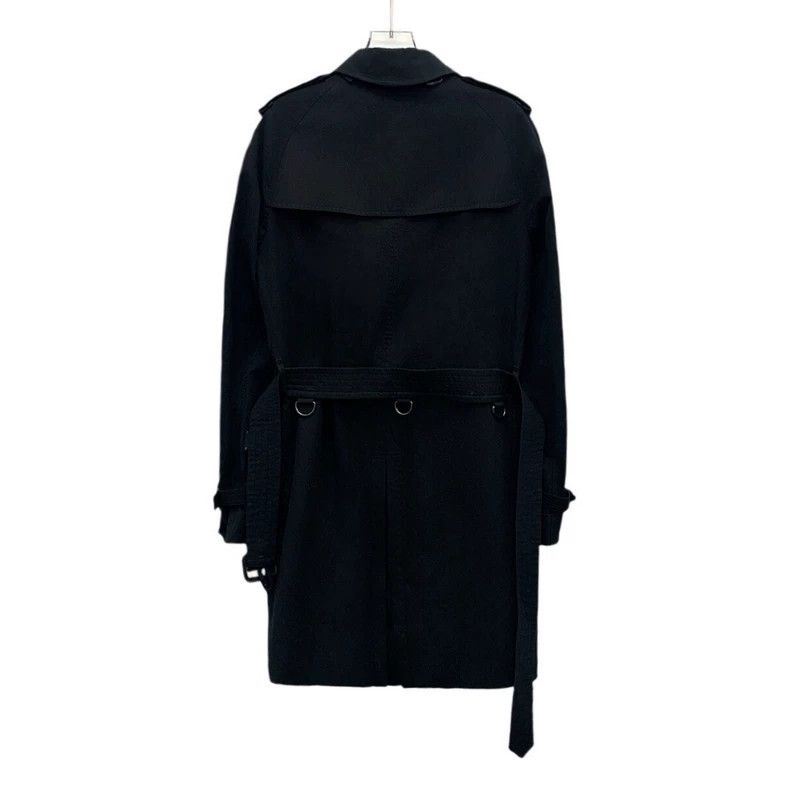 Burberry Burberry Black Cotton Double-Breasted Trench Coat Size US M / EU 48-50 / 2 - 2 Thumbnail