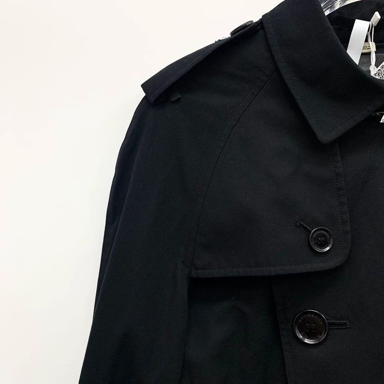 Burberry Burberry Black Cotton Double-Breasted Trench Coat Size US M / EU 48-50 / 2 - 3 Thumbnail