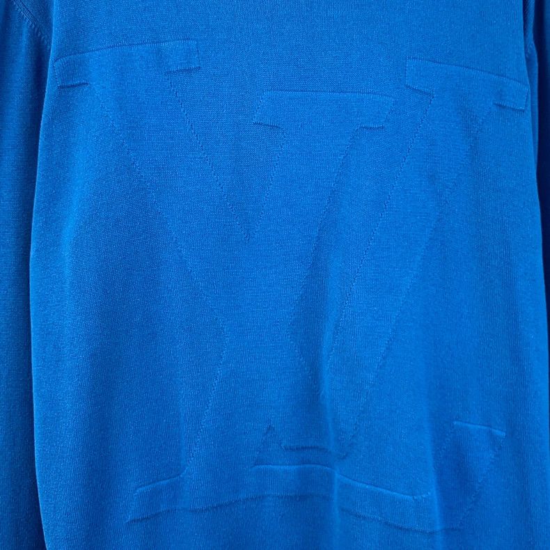 Louis Vuitton Louis Vuitton Blue Logo Crew Neck Knit Sweater Size US L / EU 52-54 / 3 - 4 Thumbnail