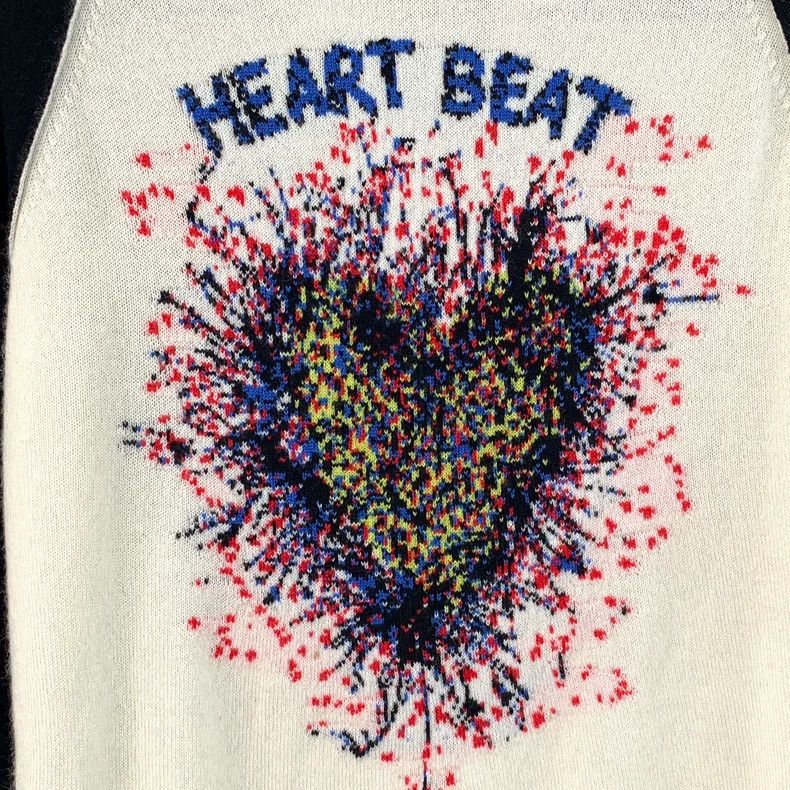 Dior Christian Dior Color Block Heart Knit Sweater Size US XXS / EU 40 - 4 Thumbnail