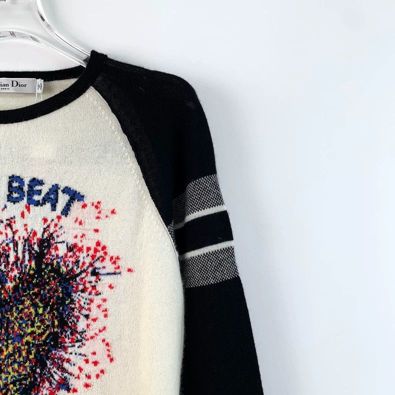 Dior Christian Dior Color Block Heart Knit Sweater Size US XXS / EU 40 - 3 Thumbnail