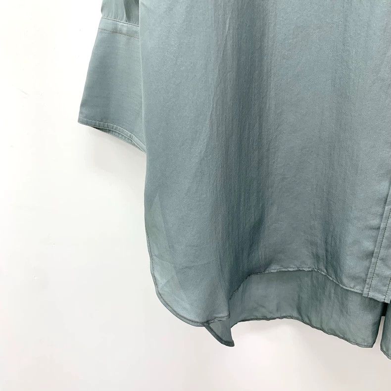 Brunello Cucinelli Brunello Cucinelli Blue Silk Long Sleeve Shirt Size US S / EU 44-46 / 1 - 4 Thumbnail