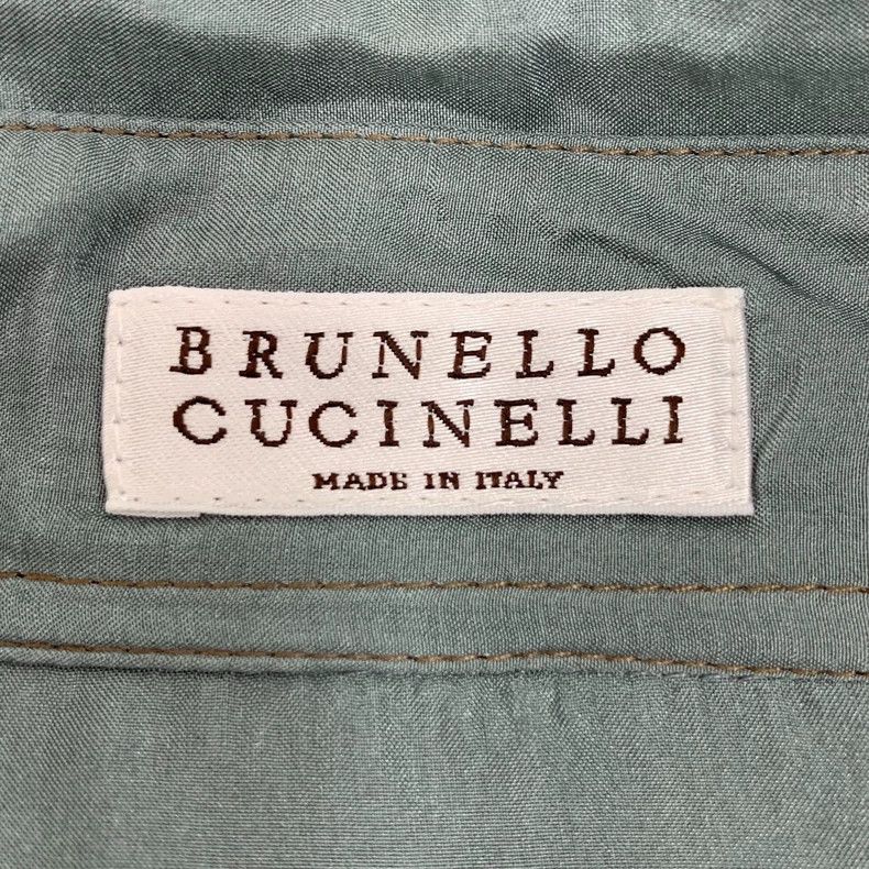 Brunello Cucinelli Brunello Cucinelli Blue Silk Long Sleeve Shirt Size US S / EU 44-46 / 1 - 5 Thumbnail