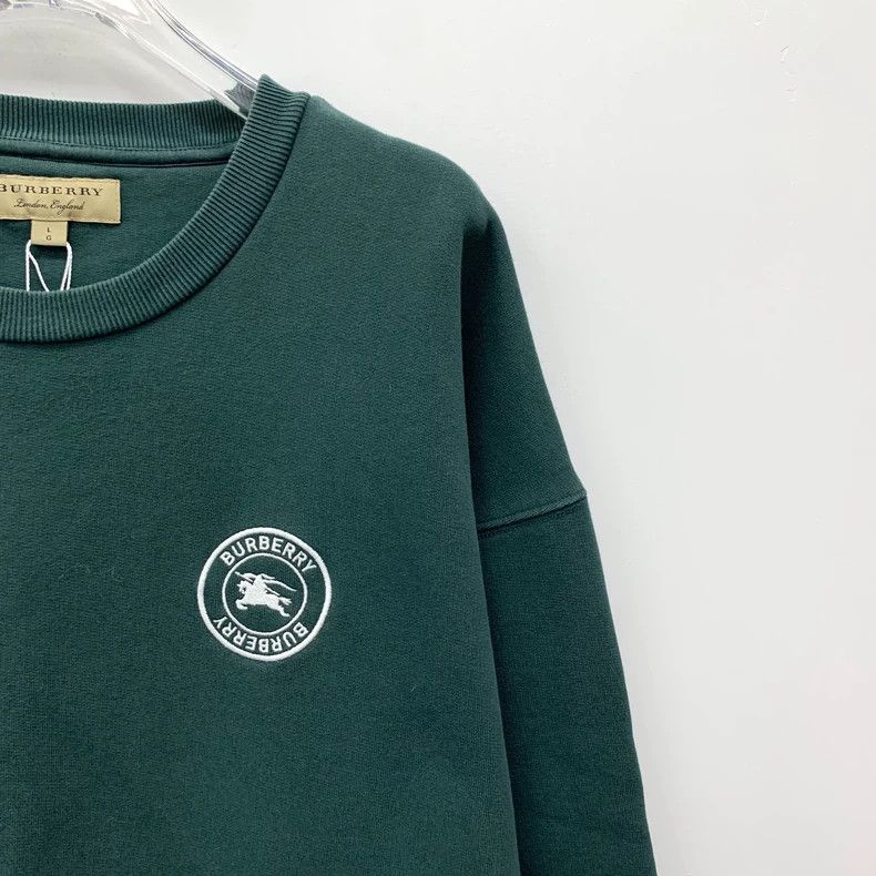 Burberry Burberry Green Logo Embroidered Cotton Sweatshirt Size US L / EU 52-54 / 3 - 3 Thumbnail