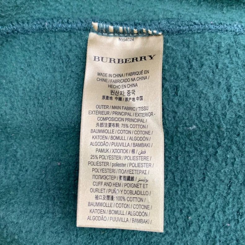 Burberry Burberry Green Logo Embroidered Cotton Sweatshirt Size US L / EU 52-54 / 3 - 6 Thumbnail