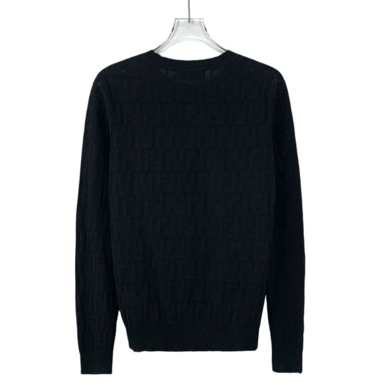 Fendi Fendi Black Logo Embossed Knit Sweater Size US M / EU 48-50 / 2 - 2 Thumbnail