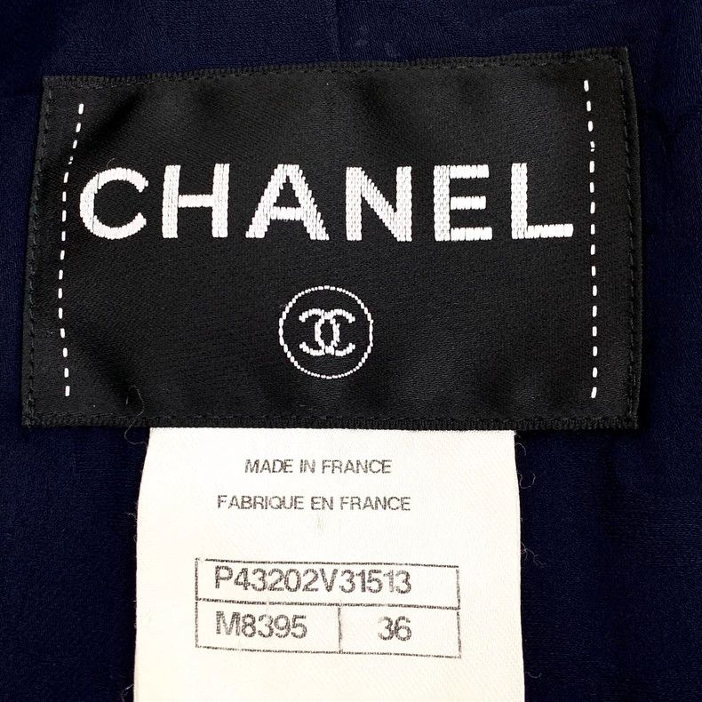 Chanel Chanel Navy Blue Tweed Double-Breasted Jacket Size US XS / EU 42 / 0 - 6 Thumbnail