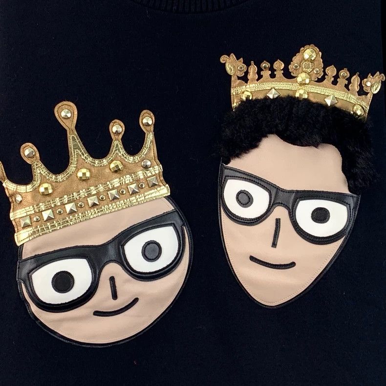 Dolce & Gabbana Dolce&Gabbana Black Crown Graphic Long Sleeve Sweatshirt Size US XS / EU 42 / 0 - 4 Thumbnail