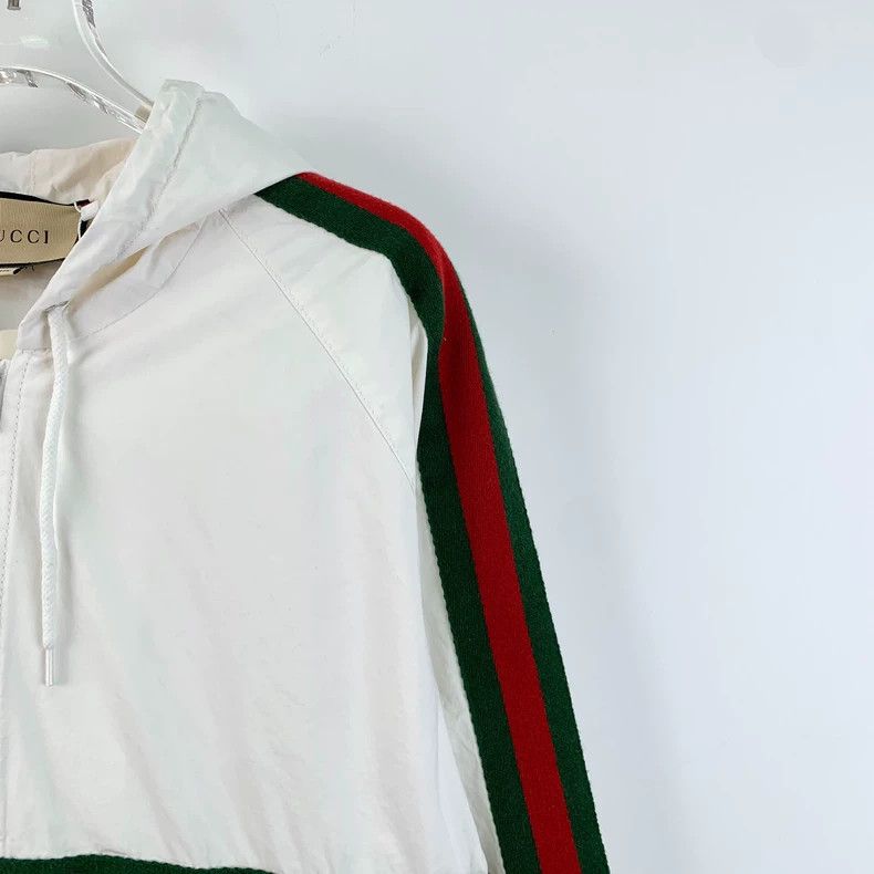 Gucci Gucci White Striped Pullover Hoodie Sweatshirt Size US L / EU 52-54 / 3 - 3 Thumbnail