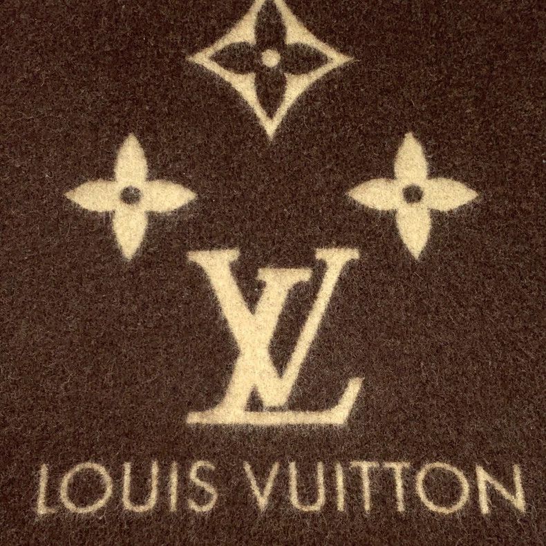 Louis Vuitton Louis Vuitton Brown Logo Cashmere Scarf Size ONE SIZE - 3 Thumbnail