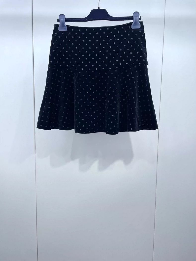Valentino Valentino Polka Dot Velvet Skirt Size US 40 / EU 56 - 2 Thumbnail