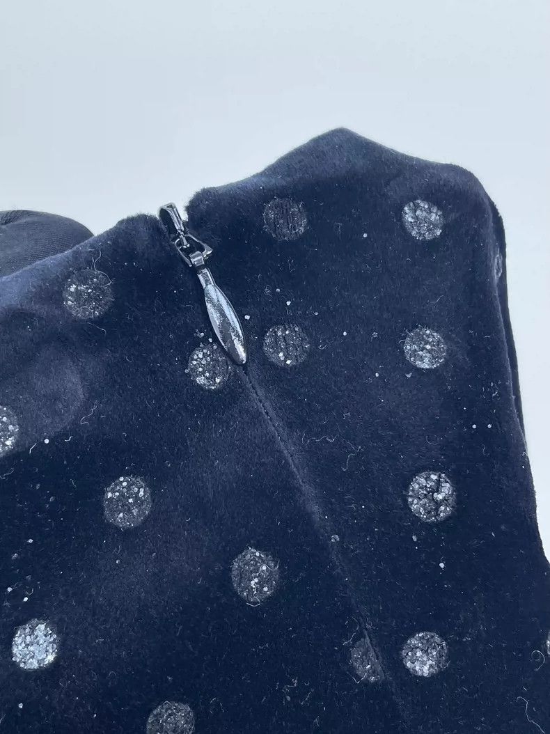 Valentino Valentino Polka Dot Velvet Skirt Size US 40 / EU 56 - 7 Thumbnail