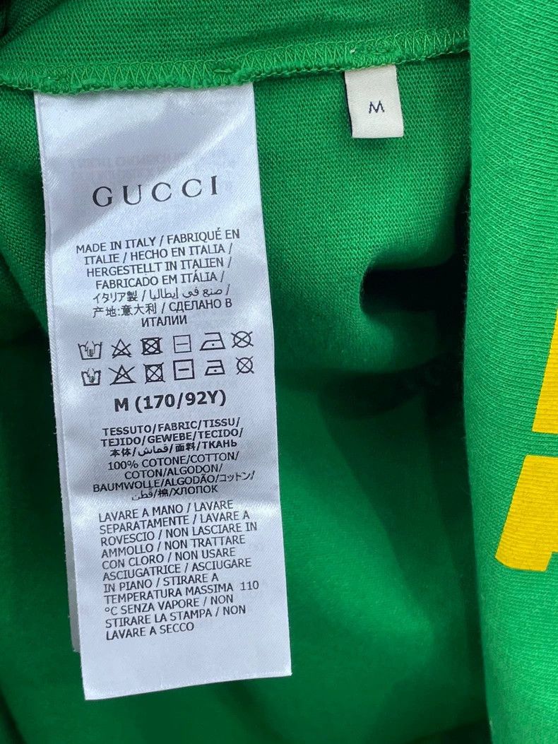 Gucci Gucci Green Letter Printed Loose T-Shirt Size US M / EU 48-50 / 2 - 6 Thumbnail