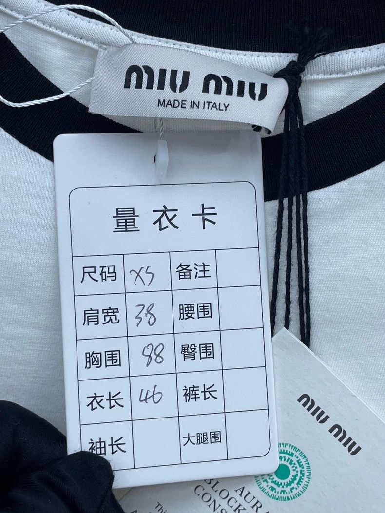 Prada Miu Miu Black and White Color Block T-shirt Size US XS / EU 42 / 0 - 4 Thumbnail