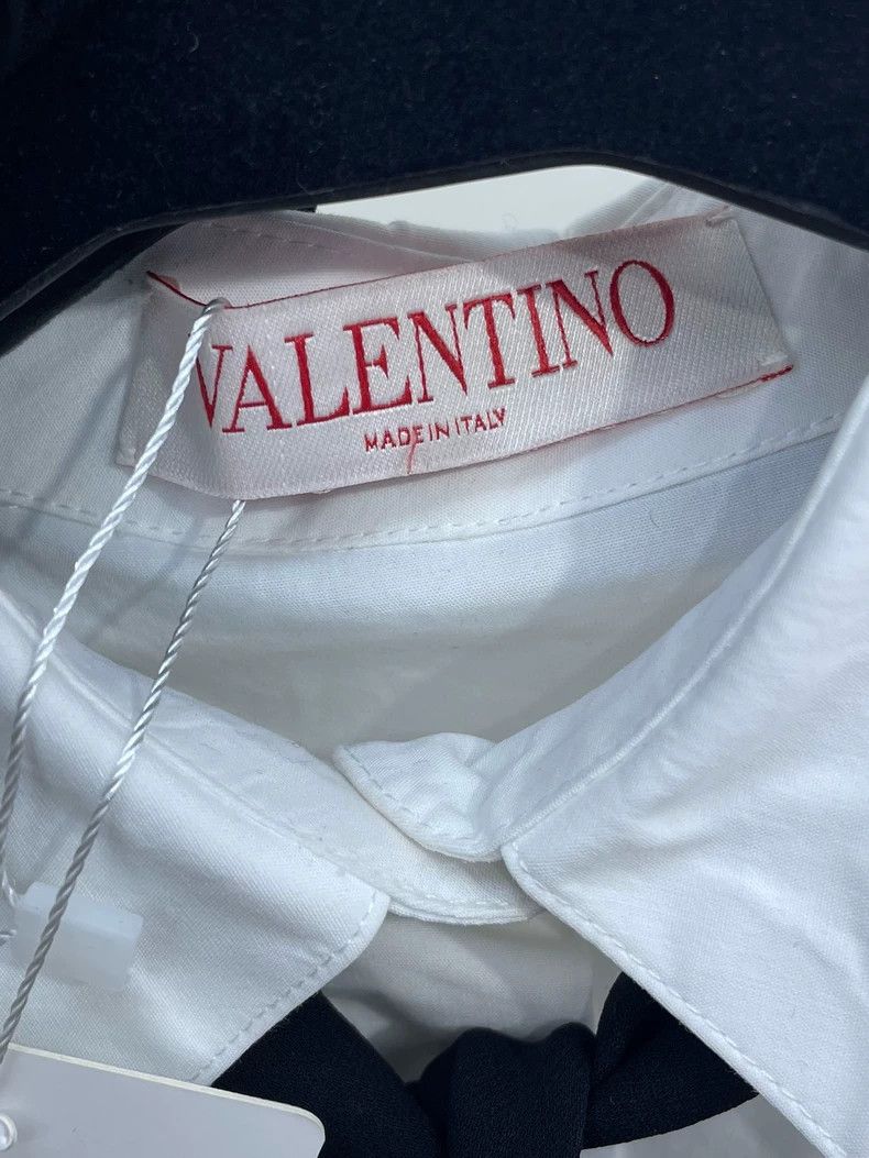 Valentino Valentino White Cropped Shirt with Bow Size US S / EU 44-46 / 1 - 6 Thumbnail