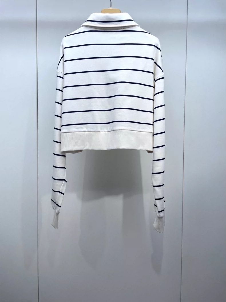 Prada Miumiu Cropped Striped Logo Casual Hoodie Size US XS / EU 42 / 0 - 2 Thumbnail