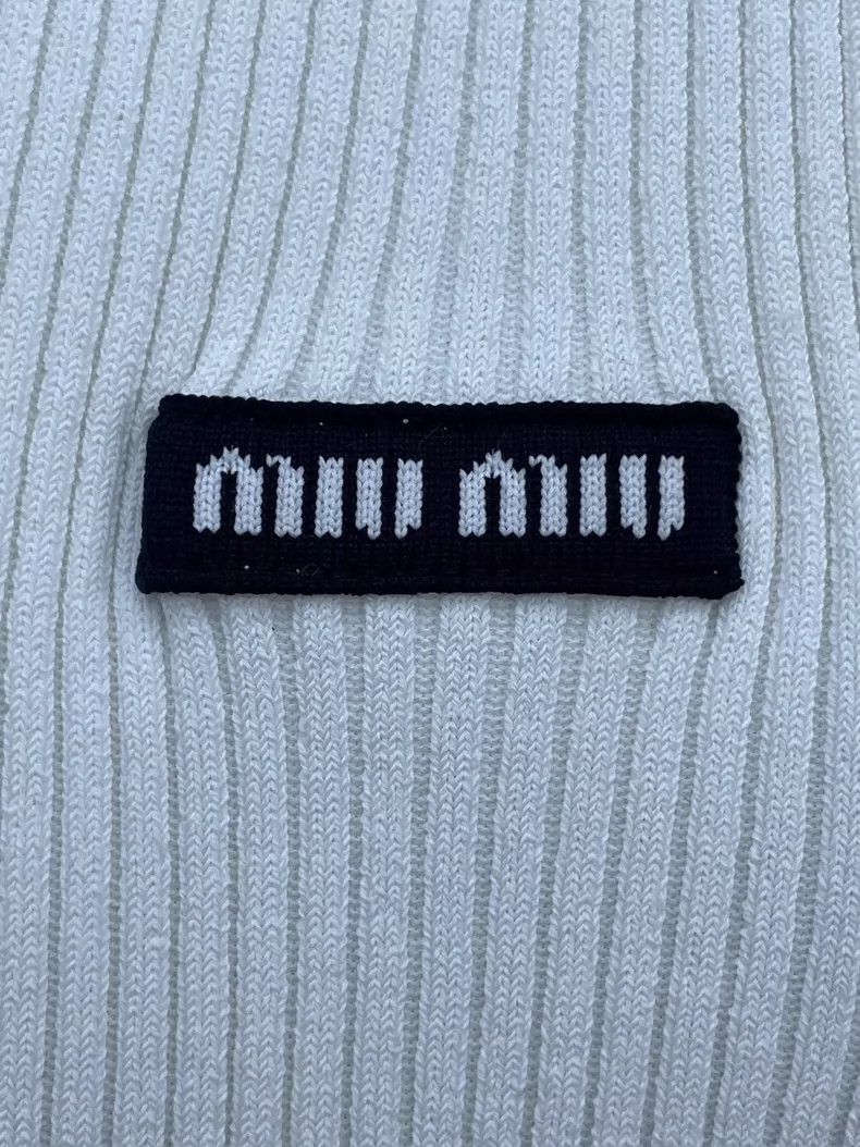 Prada Miu Miu White Sleeveless Knit Top Size US M / EU 48-50 / 2 - 4 Thumbnail