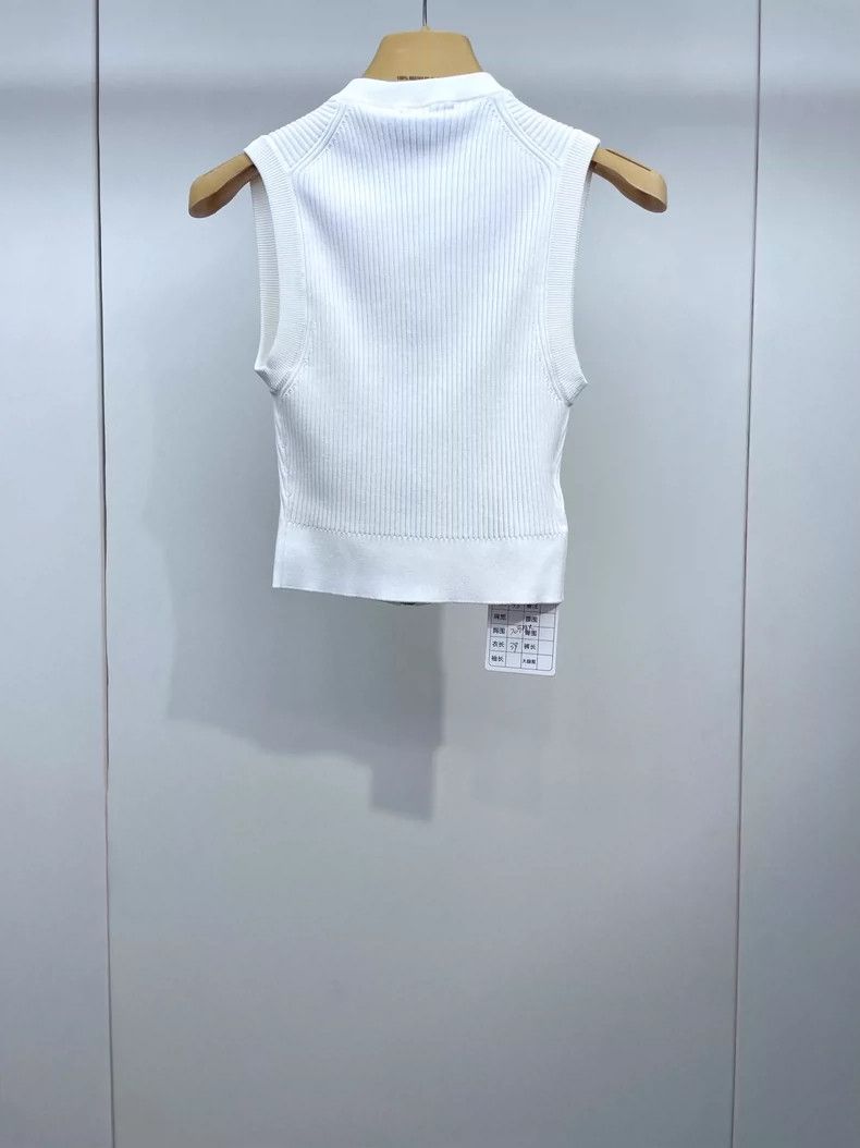 Prada Miu Miu White Sleeveless Knit Top Size US M / EU 48-50 / 2 - 2 Thumbnail