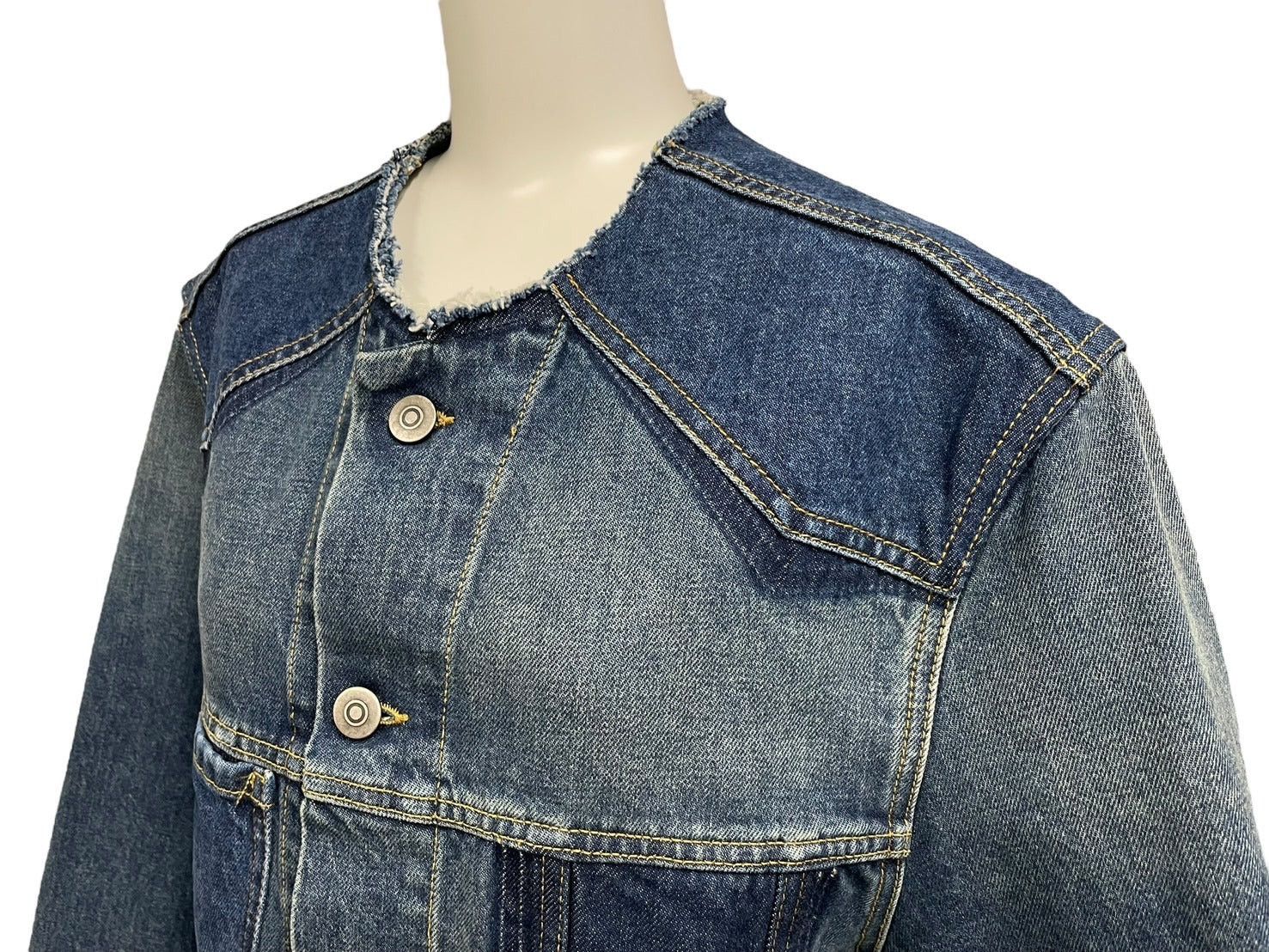 Maison Margiela maison margiela no-collar denim jacket size 46  