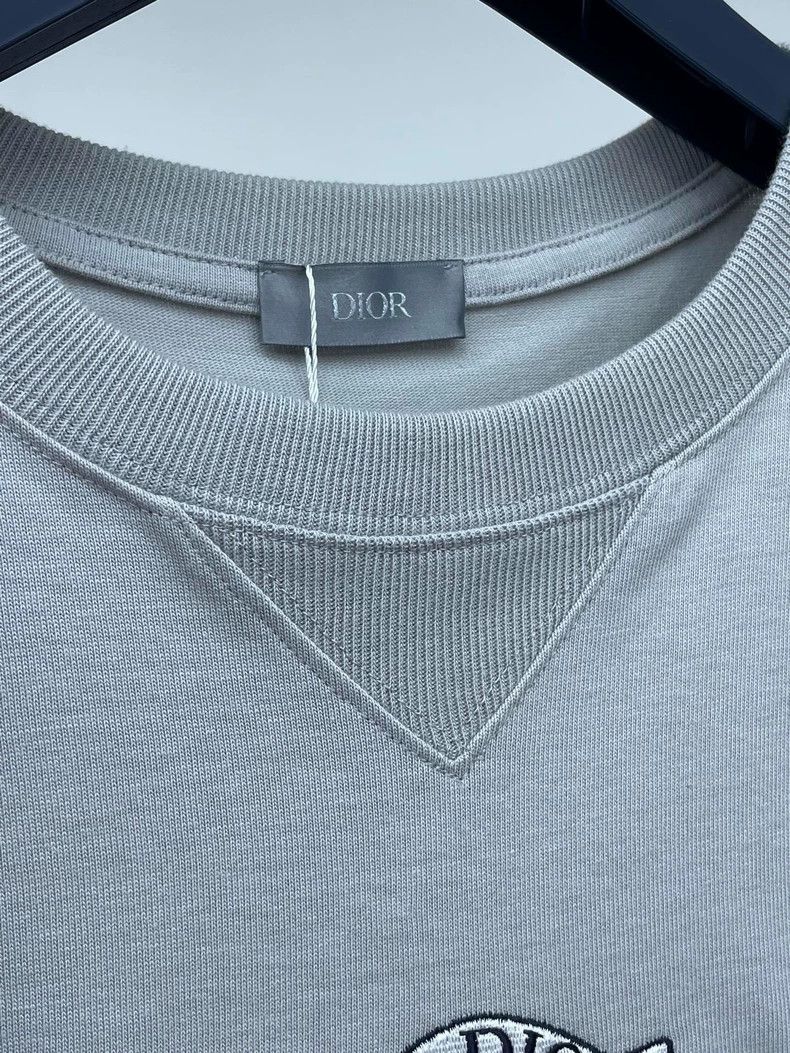 Dior Dior Gray Embroidered Logo Short Sleeve T-Shirt Size US L / EU 52-54 / 3 - 7 Thumbnail