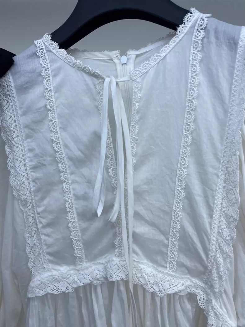 Dolce & Gabbana Dolce&Gabbana Lace Trimmed White Shirt Size US M / EU 48-50 / 2 - 4 Thumbnail