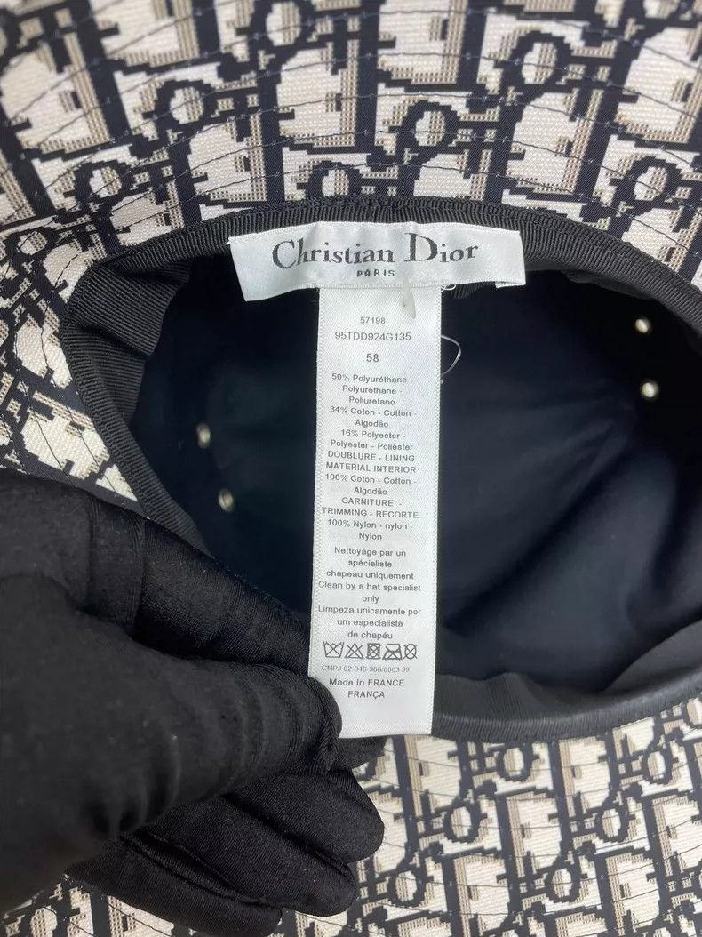 Dior Dior Black Leather Fisherman Hat with Netting Size ONE SIZE - 4 Thumbnail