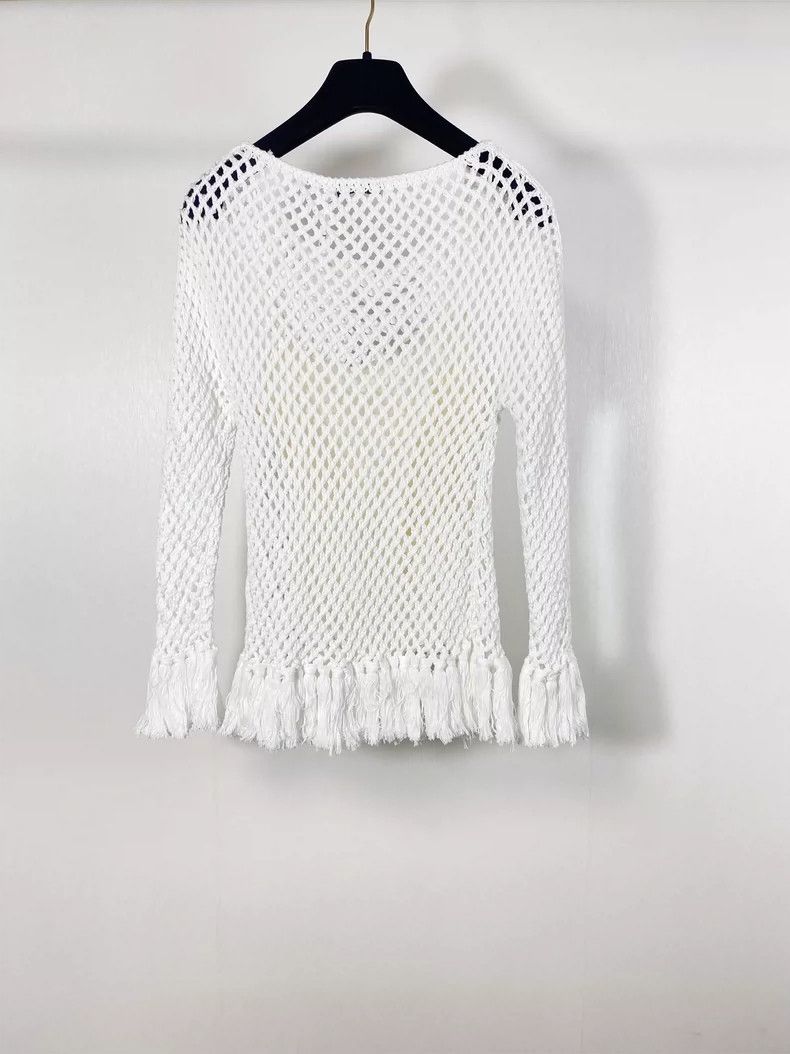 Dior Dior Mesh Fringe Top with Silk Lining Size US S / EU 44-46 / 1 - 3 Thumbnail