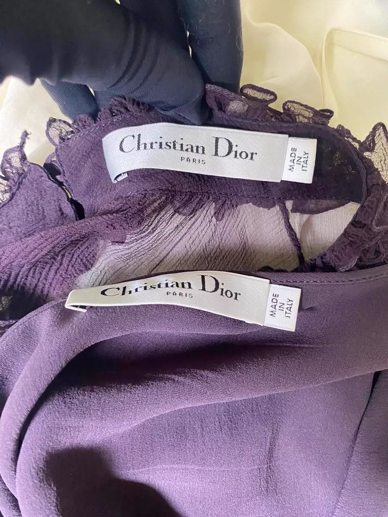Dior Dior Silk Top with Ruffled Collar Size US M / EU 48-50 / 2 - 3 Thumbnail