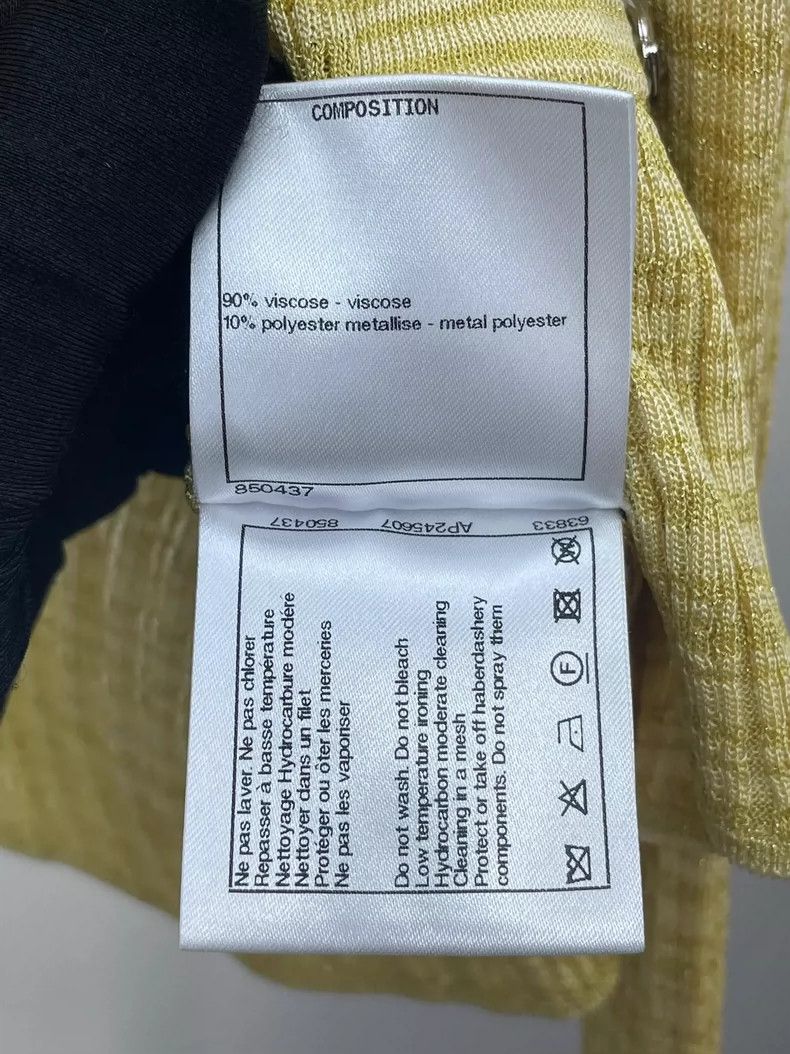 Chanel Chanel Yellow Knit Cardigan with Tag Size US S / EU 44-46 / 1 - 7 Thumbnail