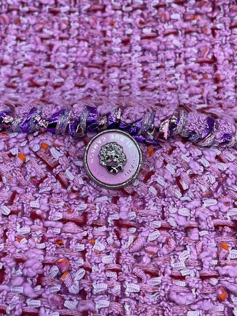Chanel Elegant Purple Long Vest with Four Pockets Size US L / EU 52-54 / 3 - 3 Thumbnail
