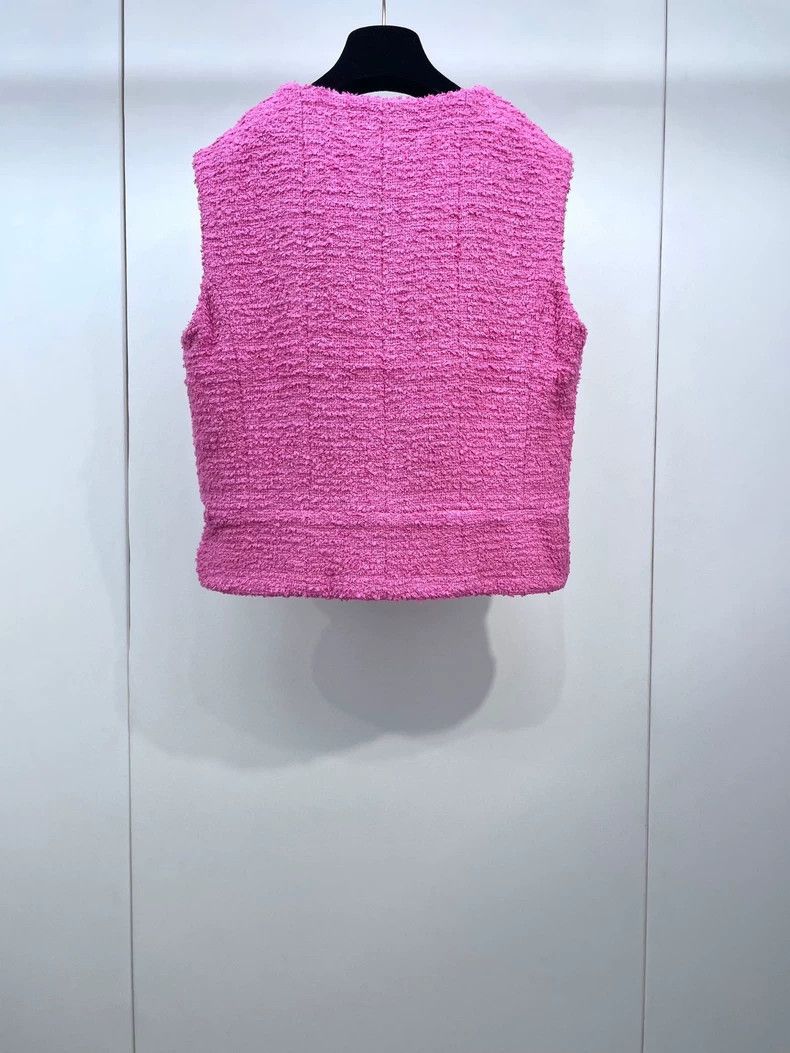 Chanel Chanel Spring/Summer Pink Tweed Vest Size US M / EU 48-50 / 2 - 2 Thumbnail