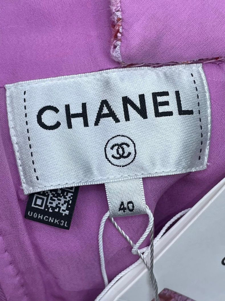 Chanel Chanel Pink Tweed Sleeveless Dress with Tags Size US 40 / EU 56 - 6 Thumbnail